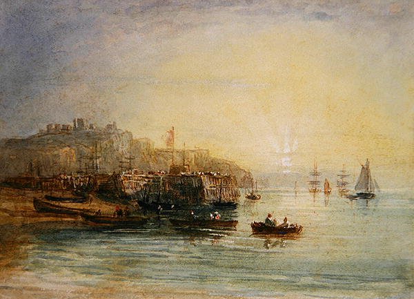 Halászcsónakok Doverben (akvarell, papír) alkotó: David Cox