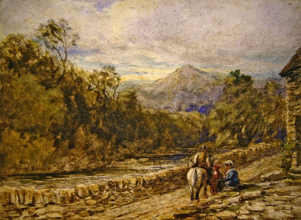 Piacra menni (akvarell papíron) alkotó: David Cox