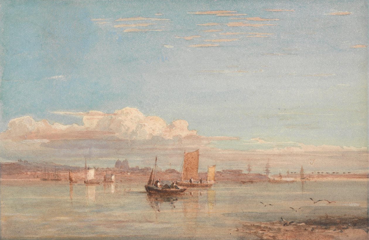 Greenwich Kórház a Woolwich Reach-től alkotó: David Cox