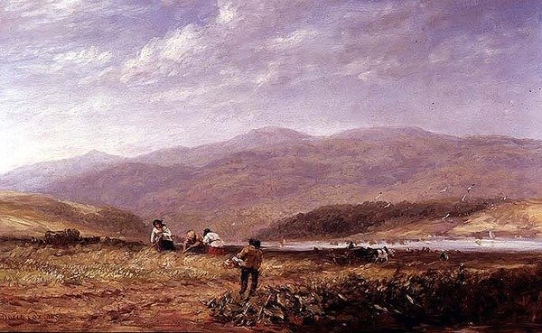 Szénakészítők walesi tájon alkotó: David Cox