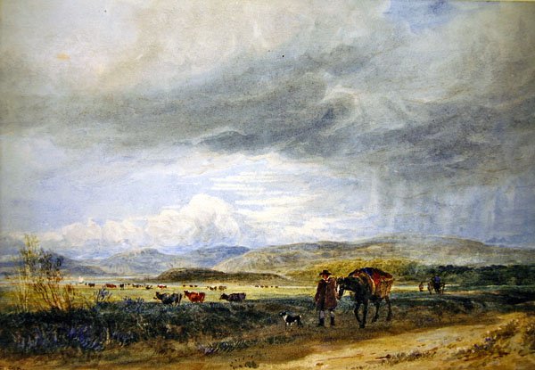 Llugwy Meadows (akvarell, papír) alkotó: David Cox