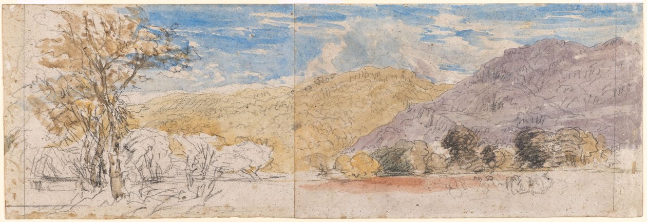 Hegyes táj, Észak-Wales alkotó: David Cox