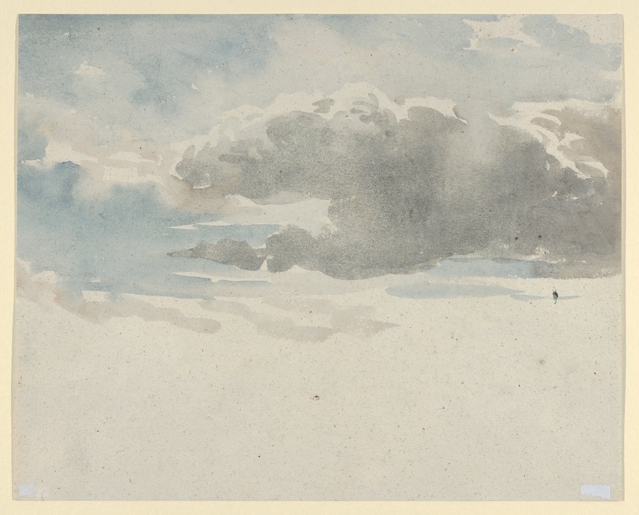 Felhőtanulmány (előlap). Bodzabokor tanulmánya kerítés mellett (hátlap) alkotó: David Cox