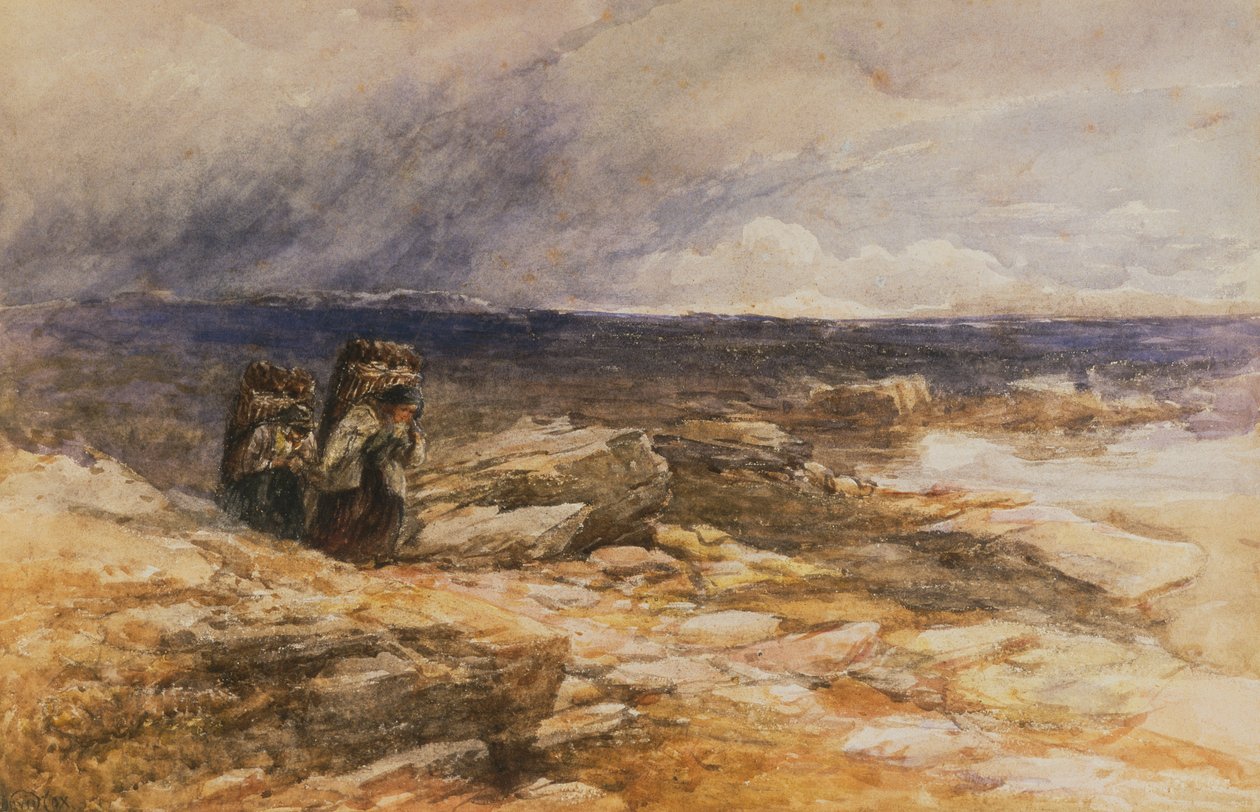 A Peat Gatherers Bettws-Y-Coed közelében, Észak-Wales (akvarell) alkotó: David Cox