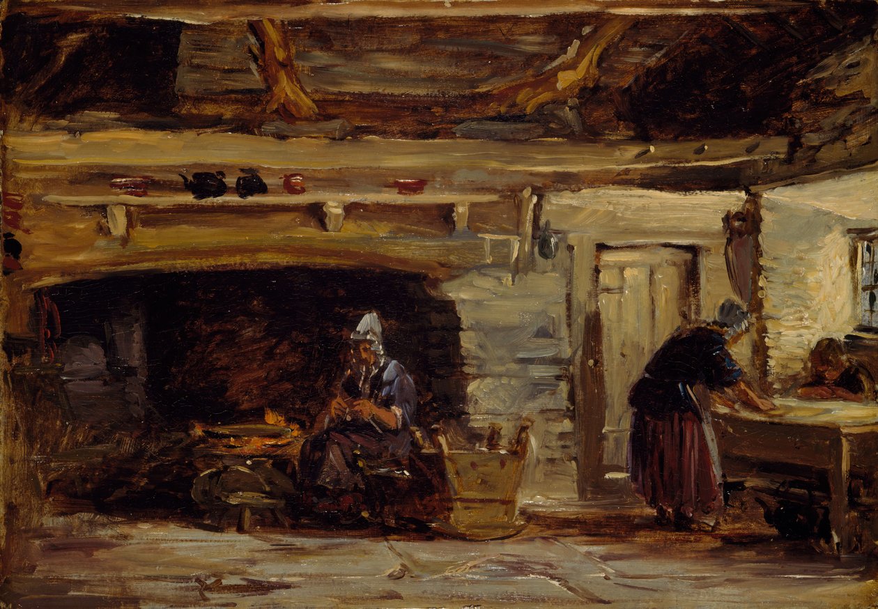Cottage Interior, Trossavon Bettws-y-Coed közelében, 1844-1847. alkotó: David Cox the elder