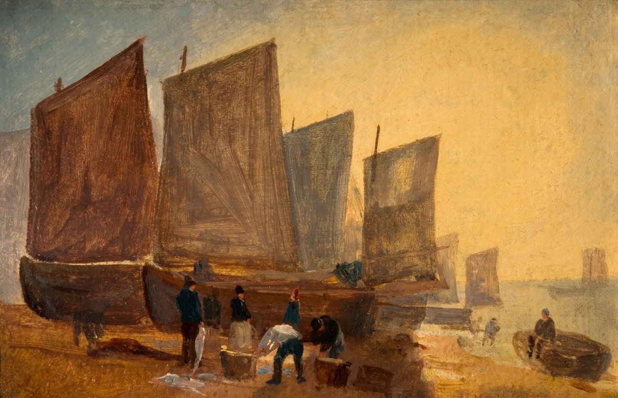 Halászhajók, Hastings, 1813. alkotó: David Cox the elder