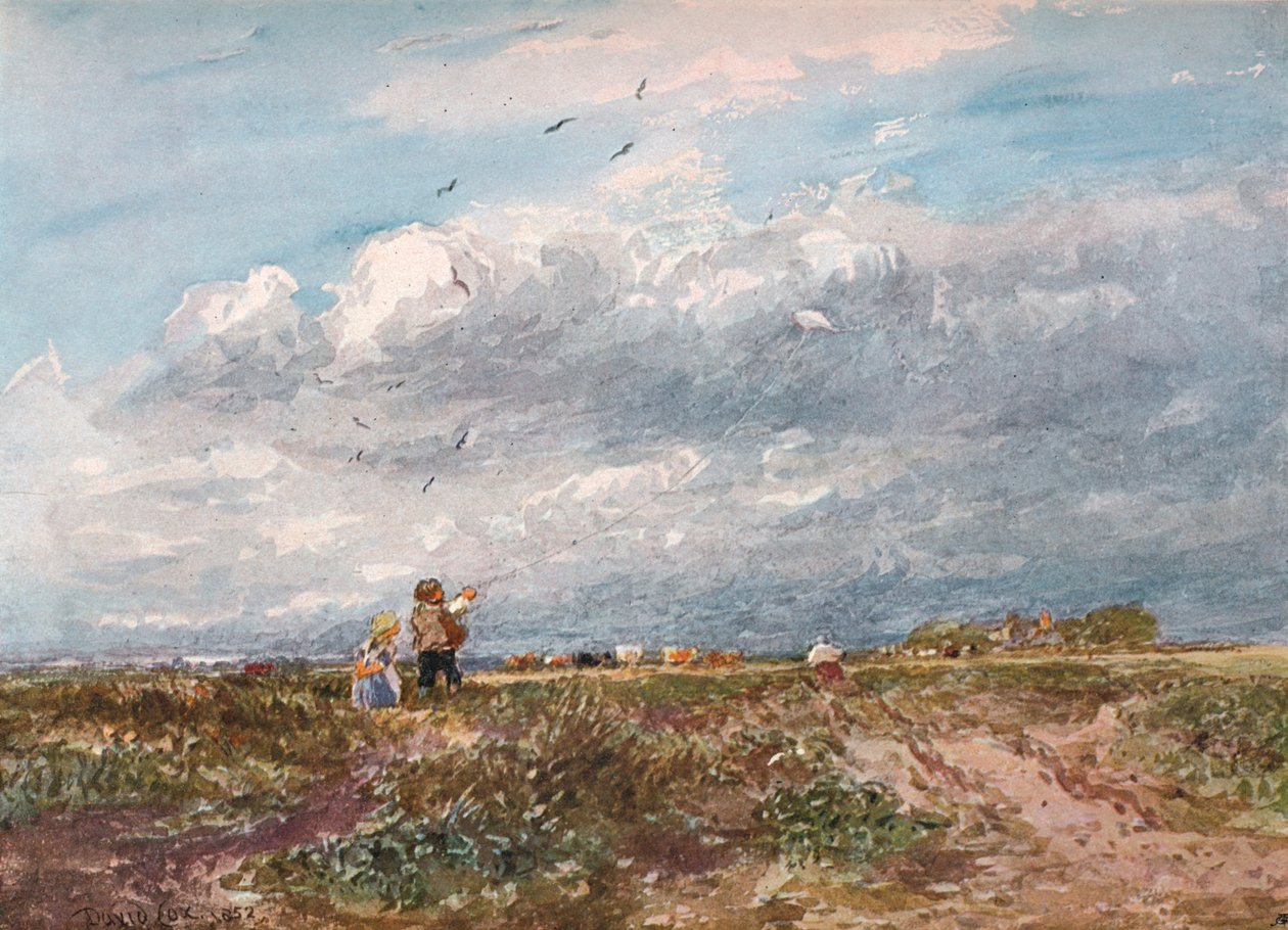 Flying the Kite, 1852 alkotó: David Cox the elder