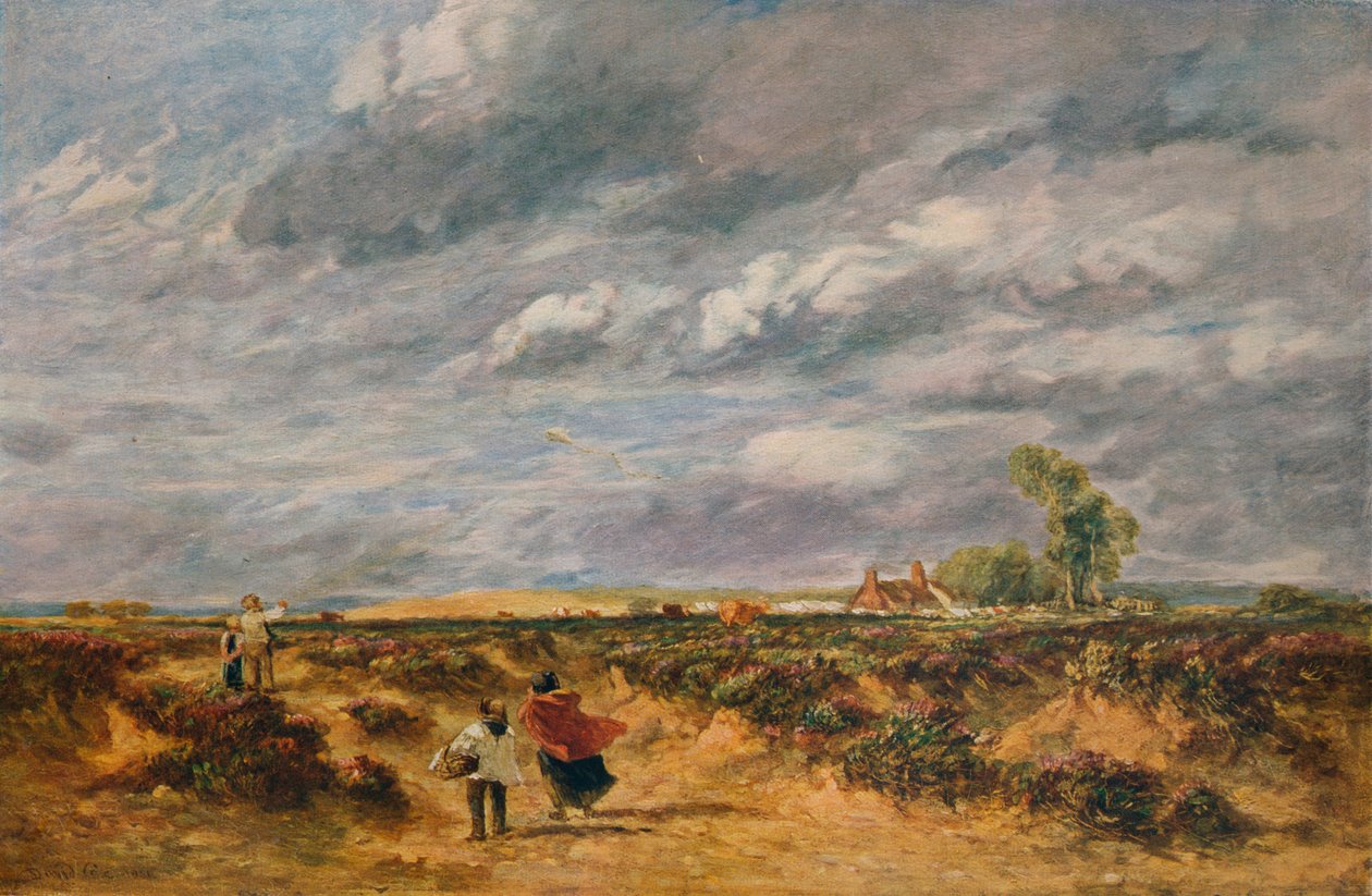 Flying the Kite, Egy szeles nap, 1851 alkotó: David Cox the elder