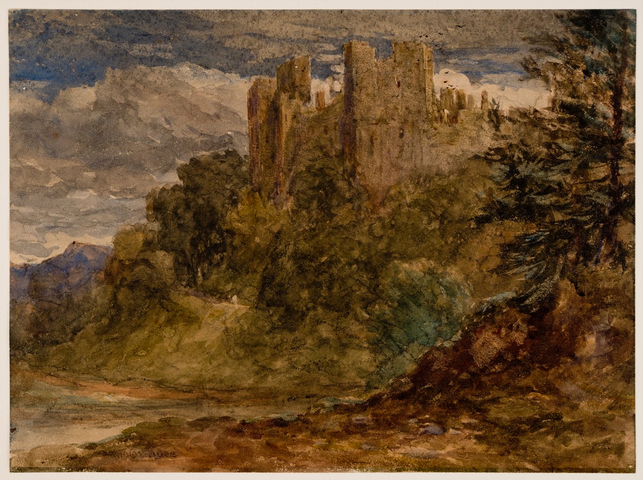 Ludlow-kastély, 19. század. alkotó: David Cox the elder