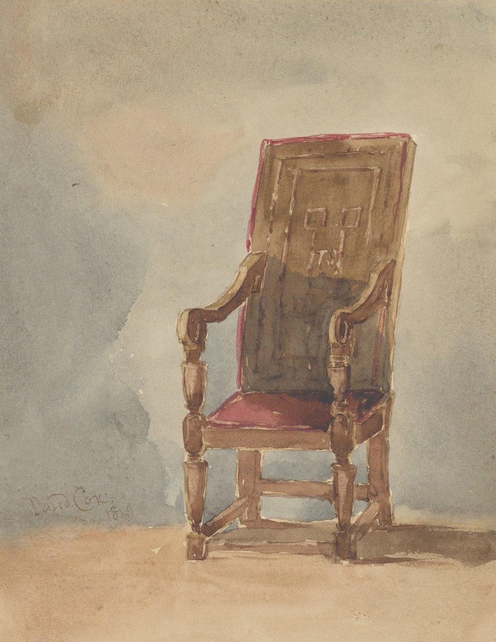 Tanulmány egy antik fotelről, 1849. alkotó: David Cox the elder