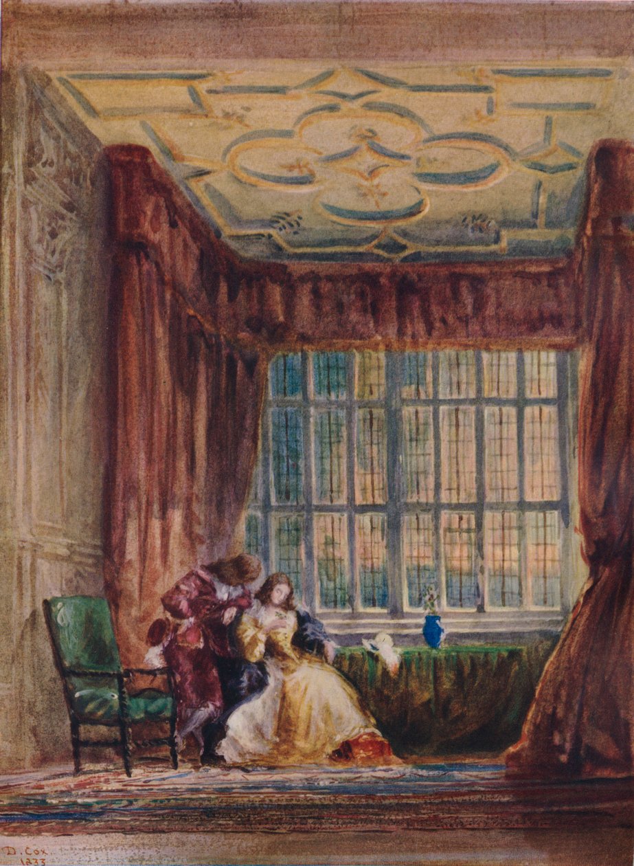 A hosszú galéria belseje, Haddon Hall, Derbyshire, 1833 alkotó: David Cox the elder