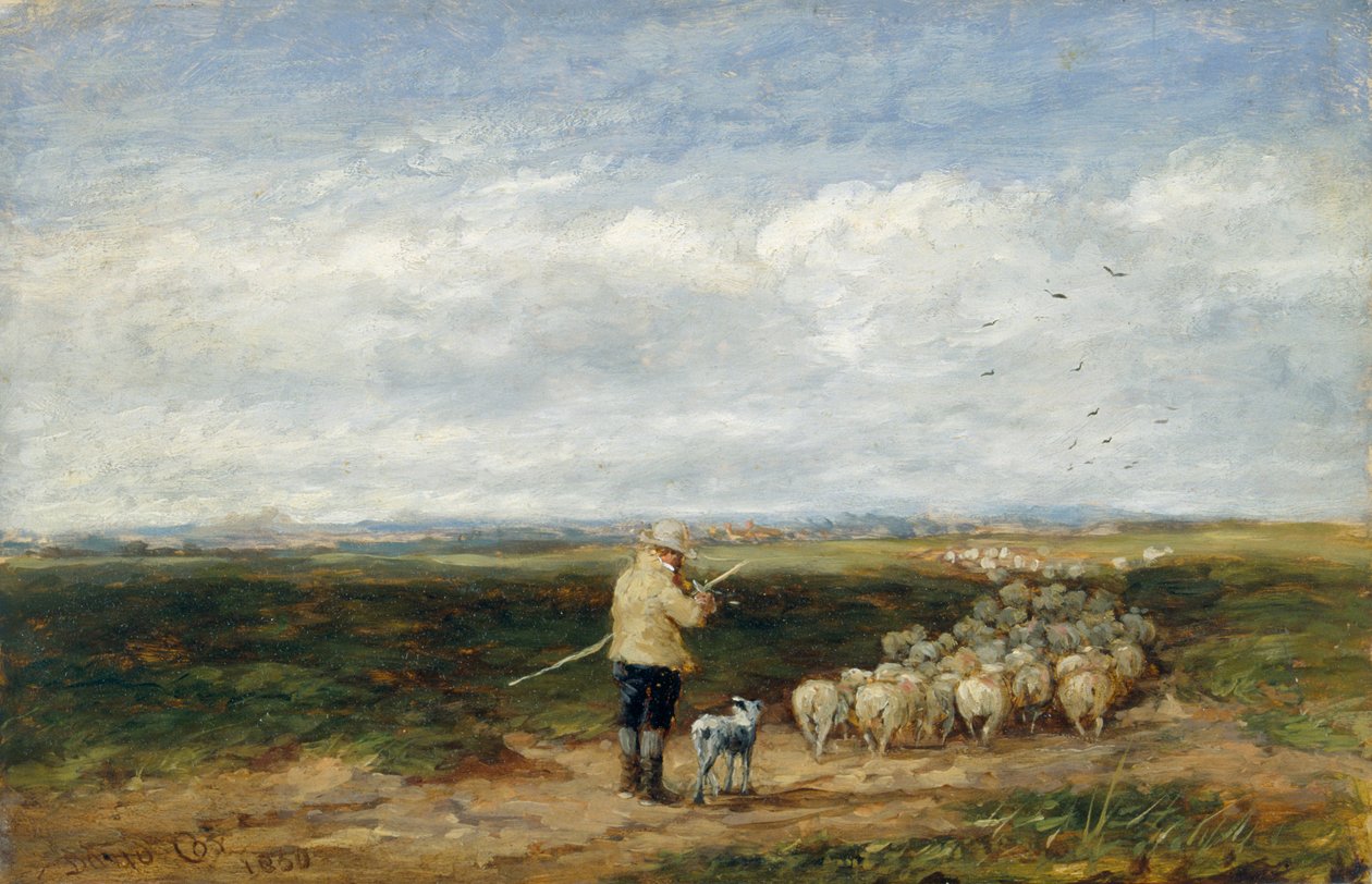 „A pásztor: A nyáj visszatérése”, 1850 alkotó: David Cox the elder