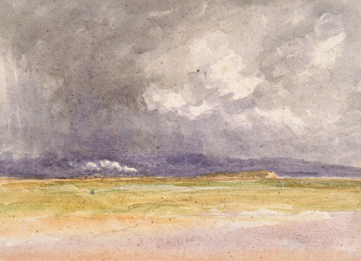 "A vonat a tengerparton", 1850 alkotó: David Cox the elder