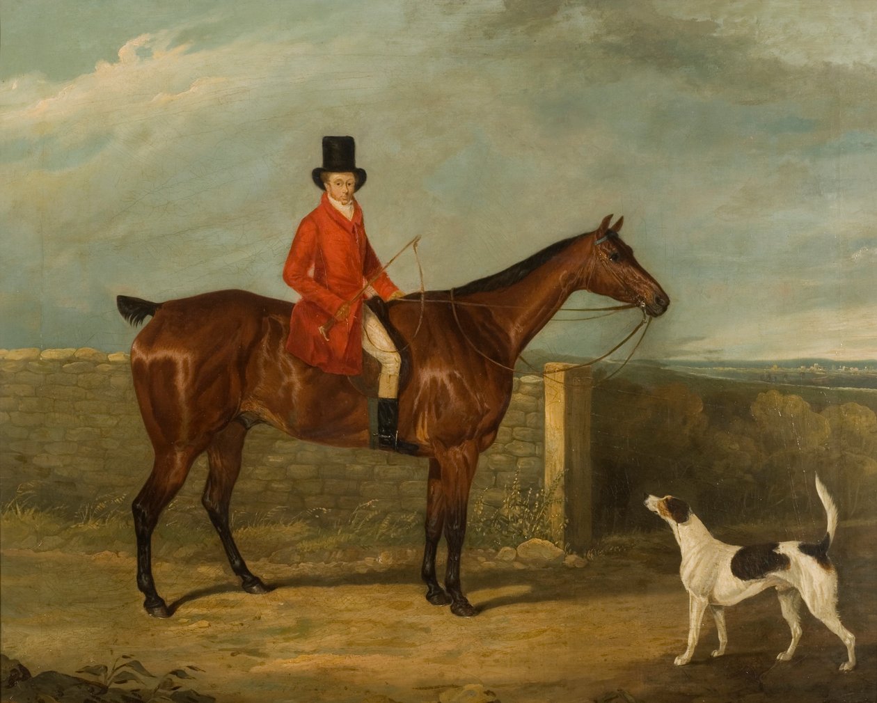John Hall Kent vadászruhában, lovon ülve, 1825 alkotó: David Dalby