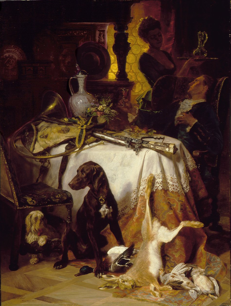 A vadászat után, 1870 alkotó: David Dalhoff Neal