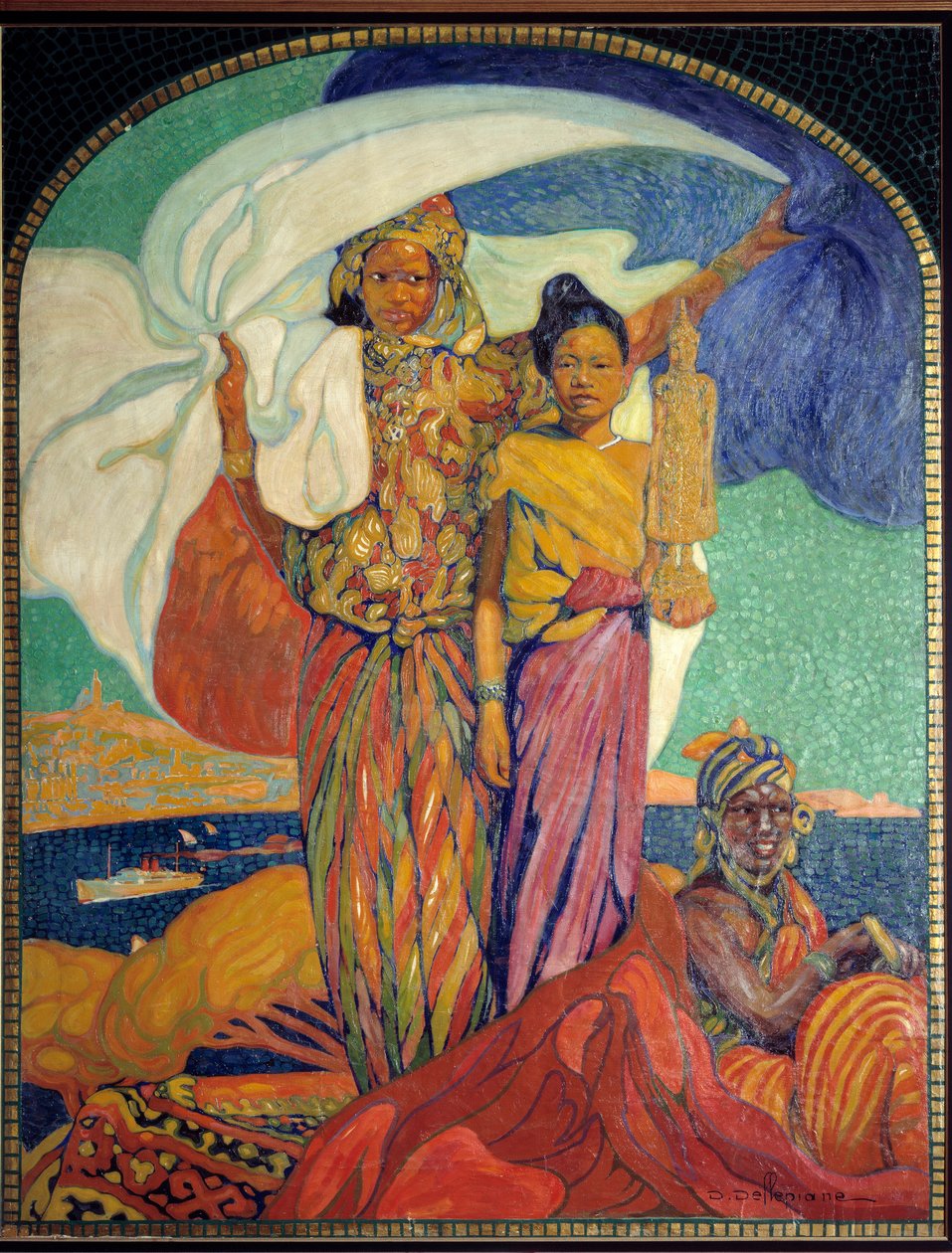 Gyarmatosítás: a marseille-i gyarmati nemzeti kiállítás plakátja. David Dellepiane (1866-1932) plakátja. 1922 Marseille, Tengerészeti Múzeum alkotó: David Dellepiane