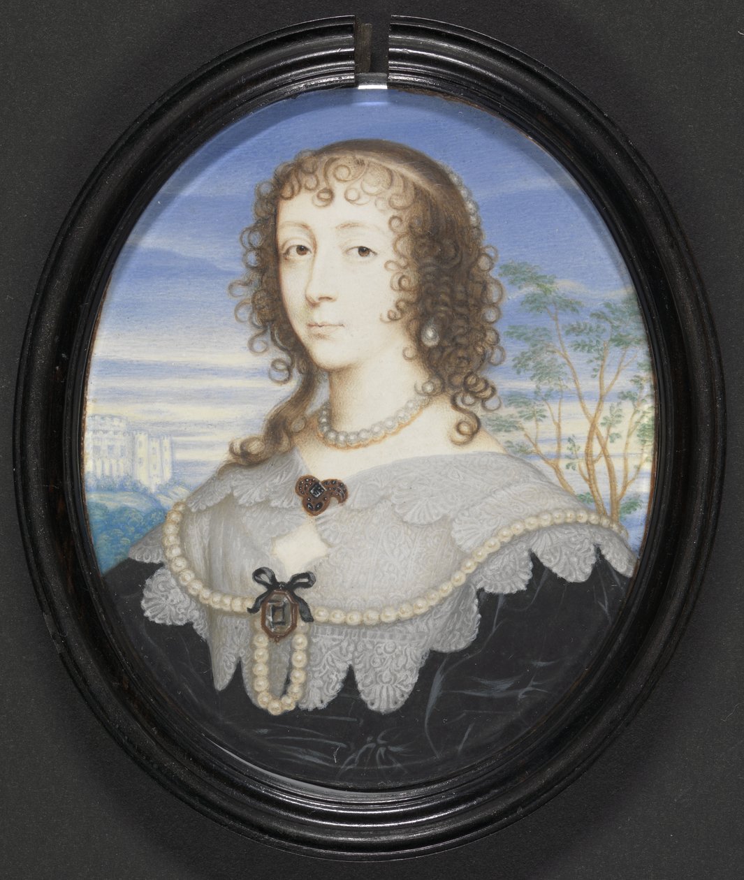 Henrietta Mária királynő (1609-1669) (guache, pergamen, gesso-hátú kartonra fektetve) alkotó: David Des Granges