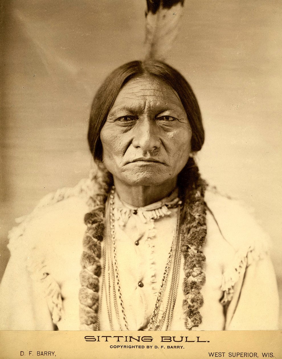 Ülő bika (1834-1890) amerikai dakota sziú indiánfőnök (indiai nevén Tatanka Iyotake) fényképe David F. Barry alkotó: David Frances Barry