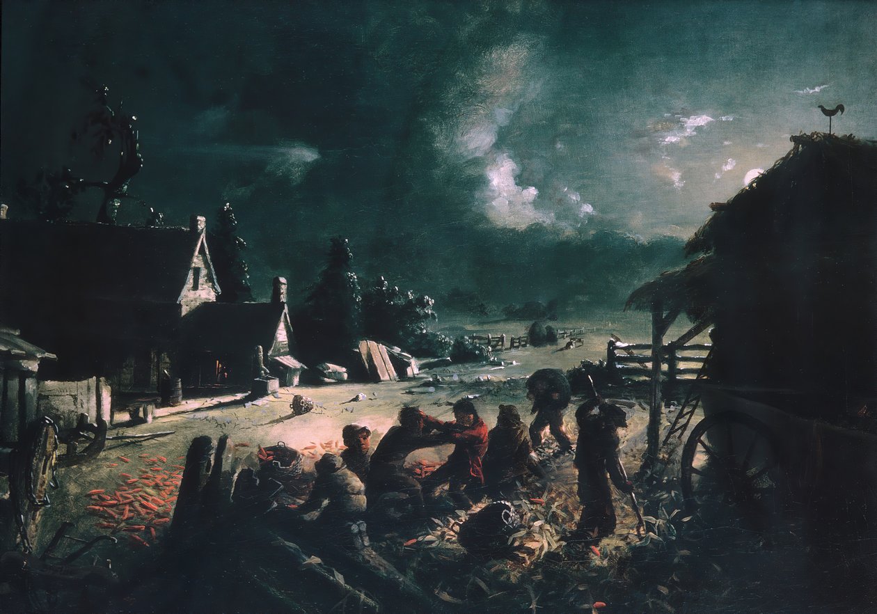 Kukoricahántás, kb. 1863-64. alkotó: David Gilmour Blythe