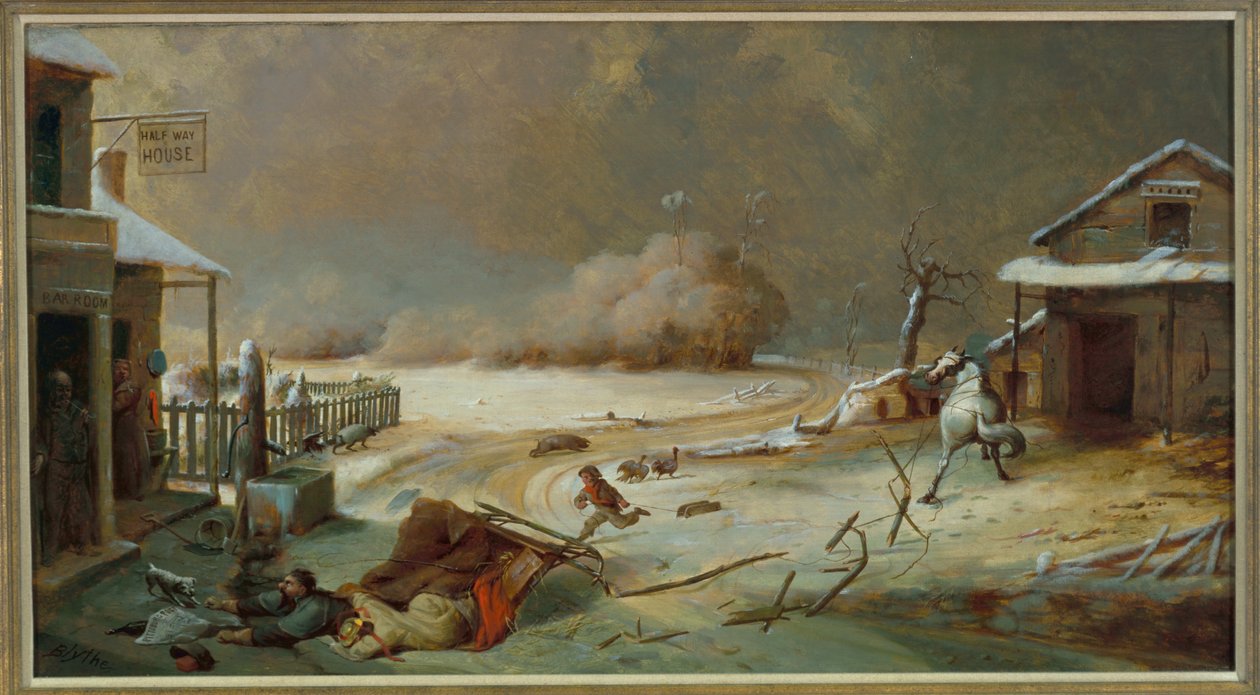 Félúton lévő ház, 1864 alkotó: David Gilmour Blythe