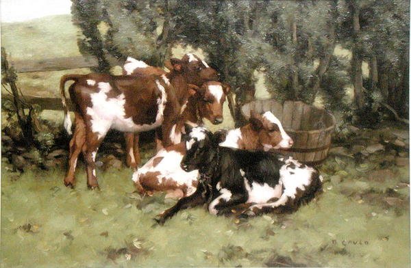 Három borjú, 1920 körül (olaj, vászon) alkotó: David Gould
