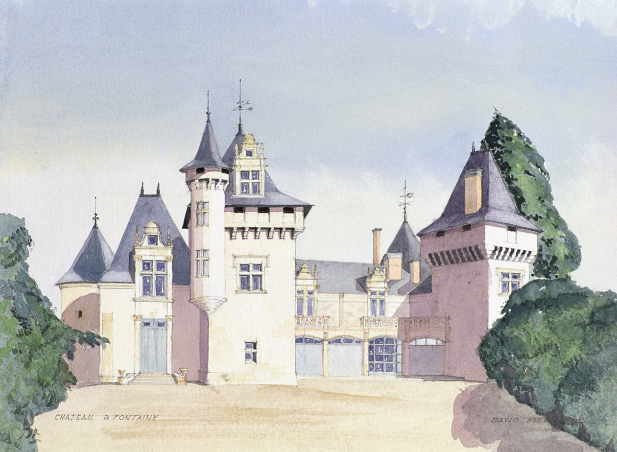 Chateau a Fontaine, 1995 (wc) alkotó: David Herbert