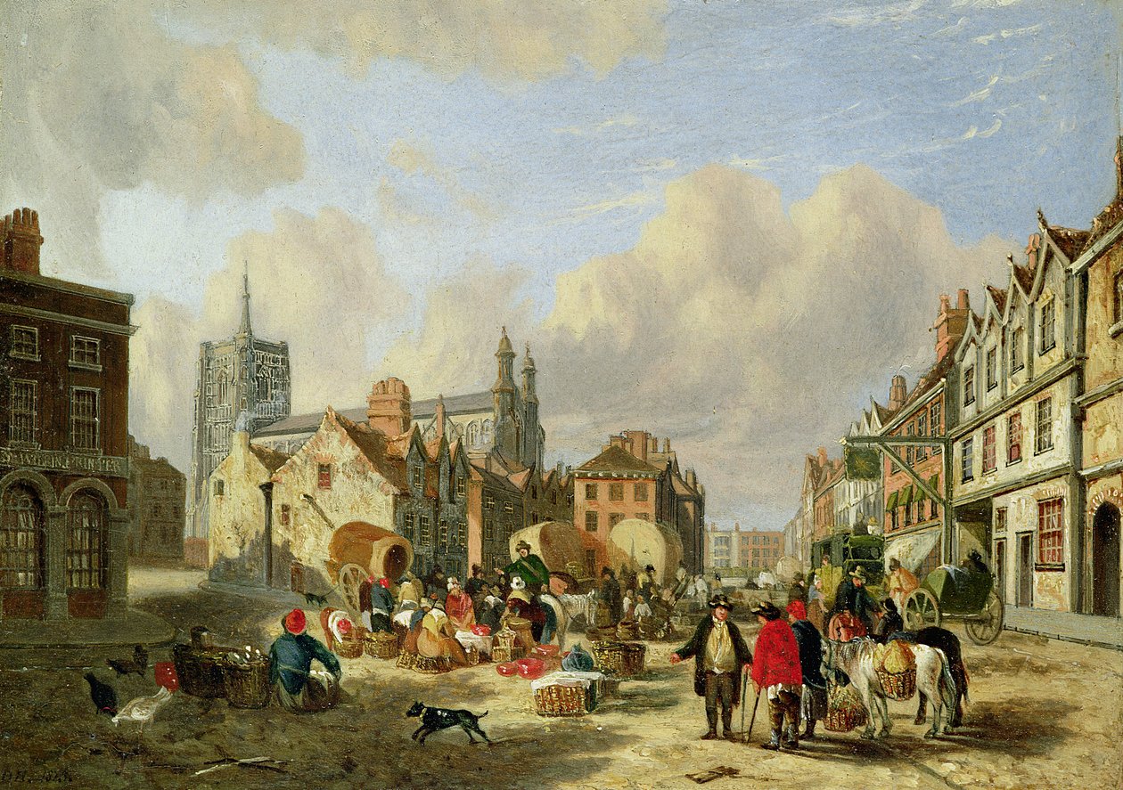 A Haymarket, Norwich, 1825 alkotó: David Hodgson