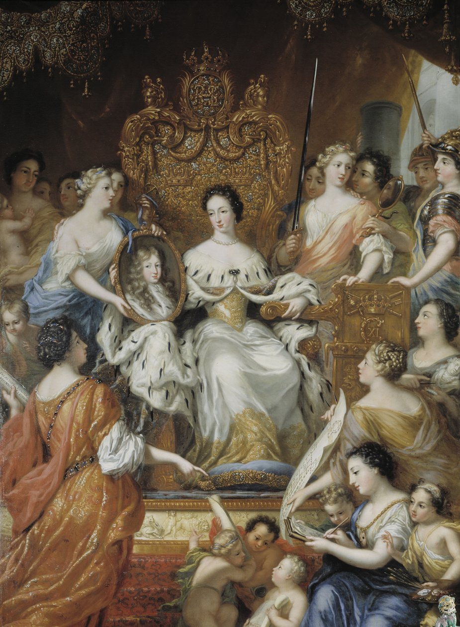 A dán és norvég Ulrique Eleonore régensségének allegóriája, Finn Suede tiszta hitvese - A svéd Ulrika Eleonora régensségének allegóriája (1656-1693), Ehrenstrahl, David Kloecker (1629-1698). Olaj, vászon, 17. század vége .. Nemzeti alkotó: David Klöcker Ehrenstrahl