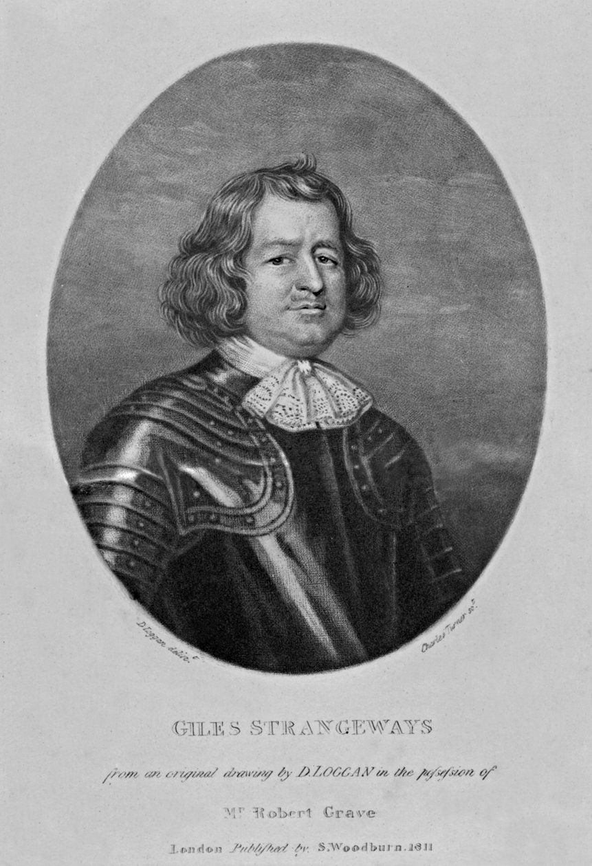 Giles Strangeways portréja a „Characters Illustriousin British History”-ból, Richard Earlom és Charles Turner, 1815 alkotó: David Loggan