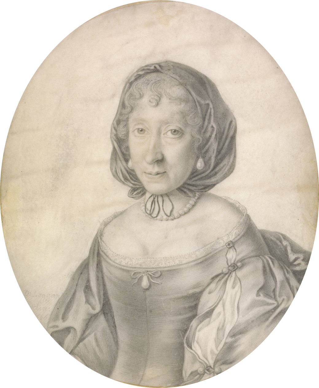 Hölgyportré, 1666 (fekete ólom pergamen, mosással) alkotó: David Loggan