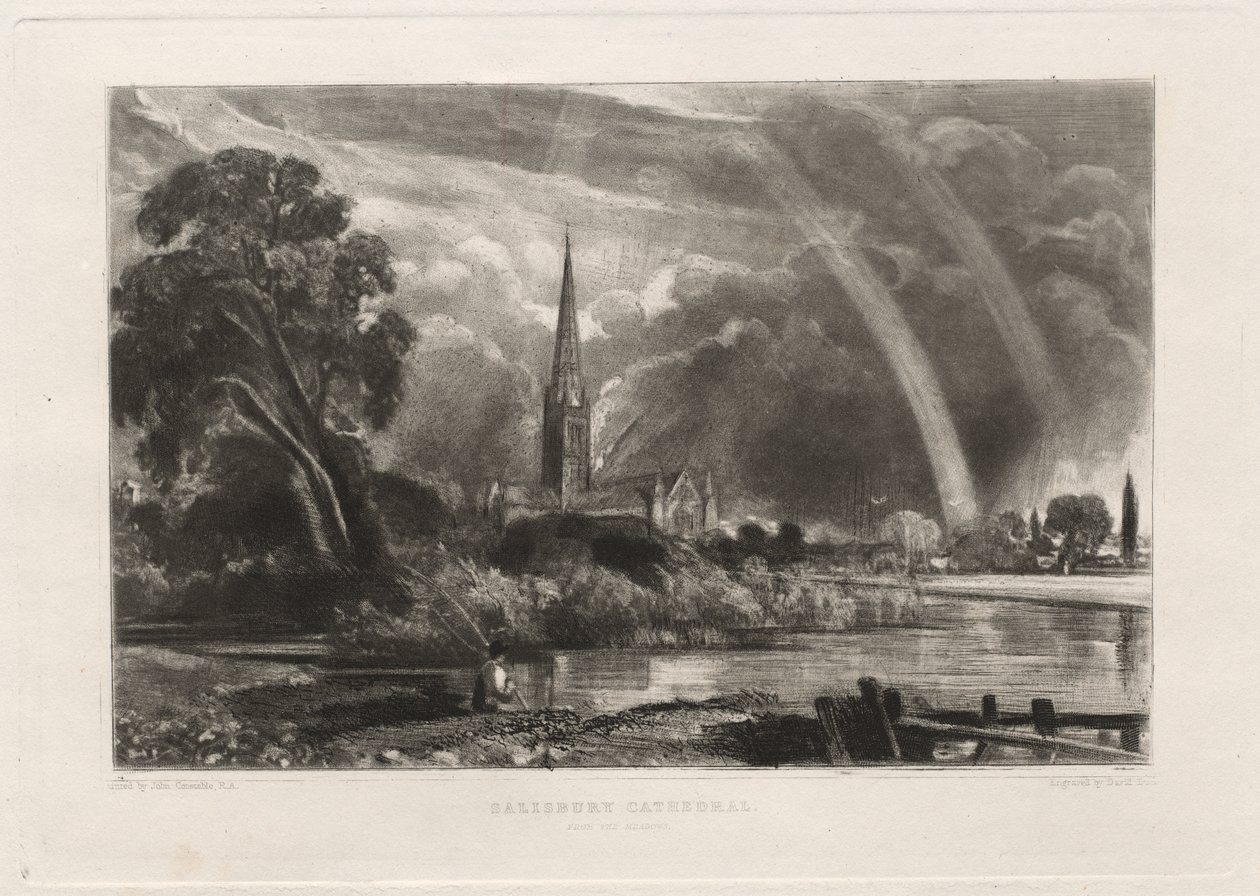 Salisbury katedrális a Meadowsról (kis tányér) alkotó: David Lucas