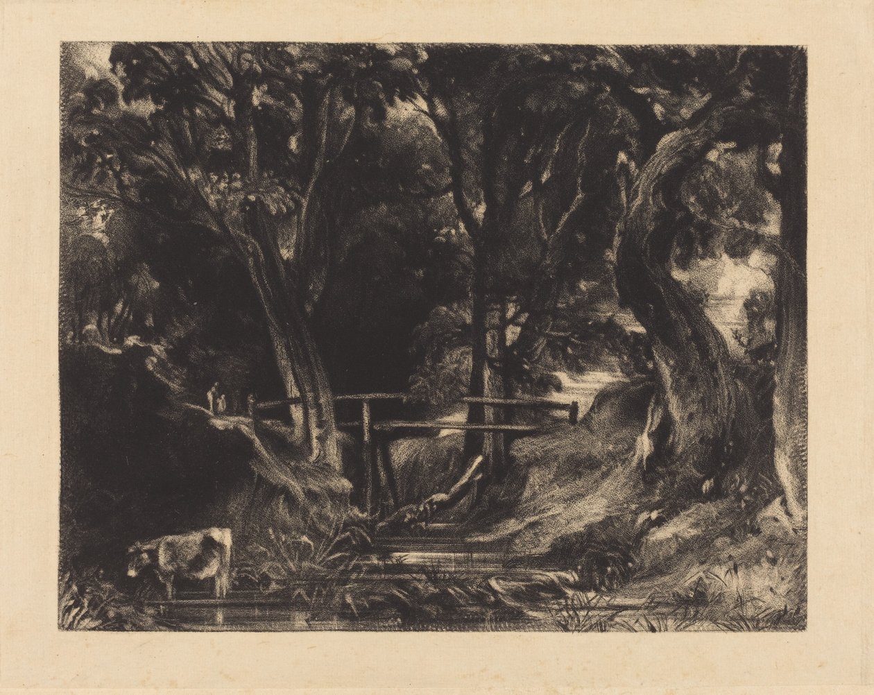 Egy Dell, Helmingham Park, Suffolk alkotó: David Lucas after John Constable