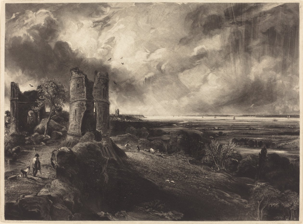 Hadleigh-kastély (nagy tányér) alkotó: David Lucas after John Constable