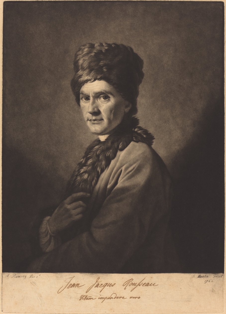 Jean-Jacques Rousseau alkotó: David Martin after Allan Ramsay