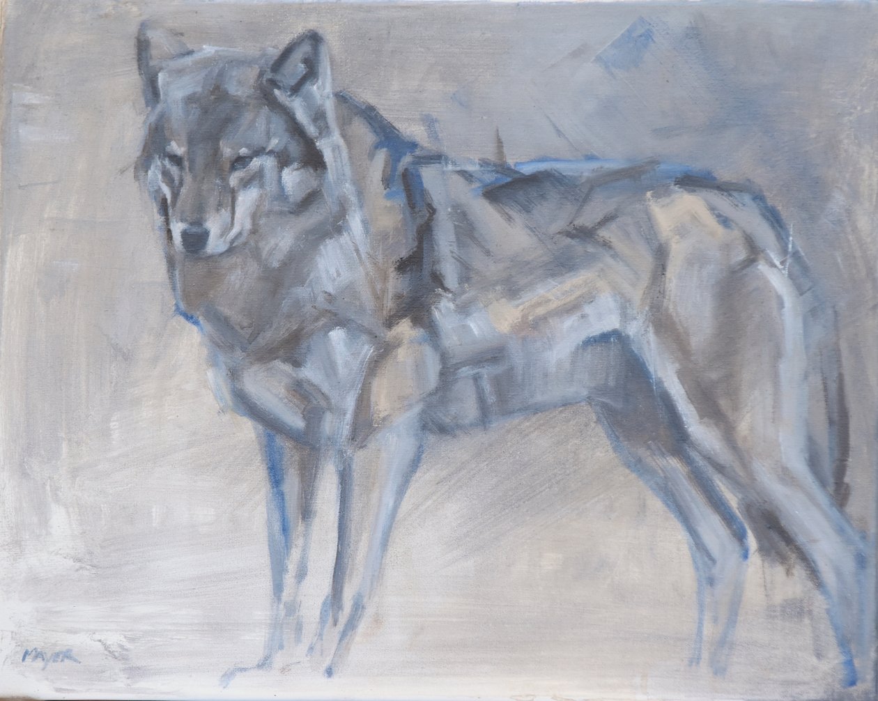 Wolf 1, 2023 (olaj, vászon) alkotó: David Mayer