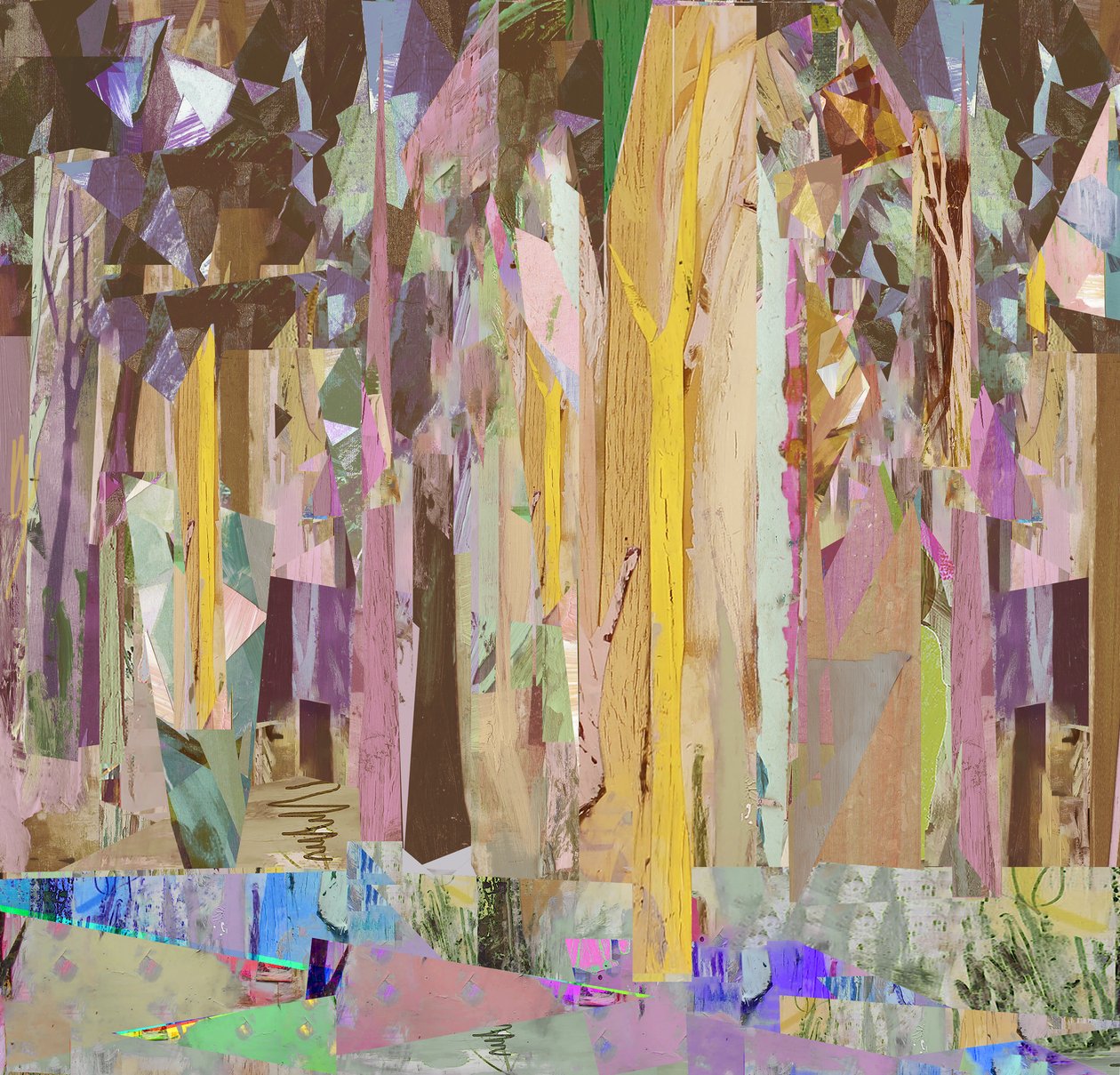 Copse/Fragments, 2017, Vegyes technika fapanelen. alkotó: David McConochie