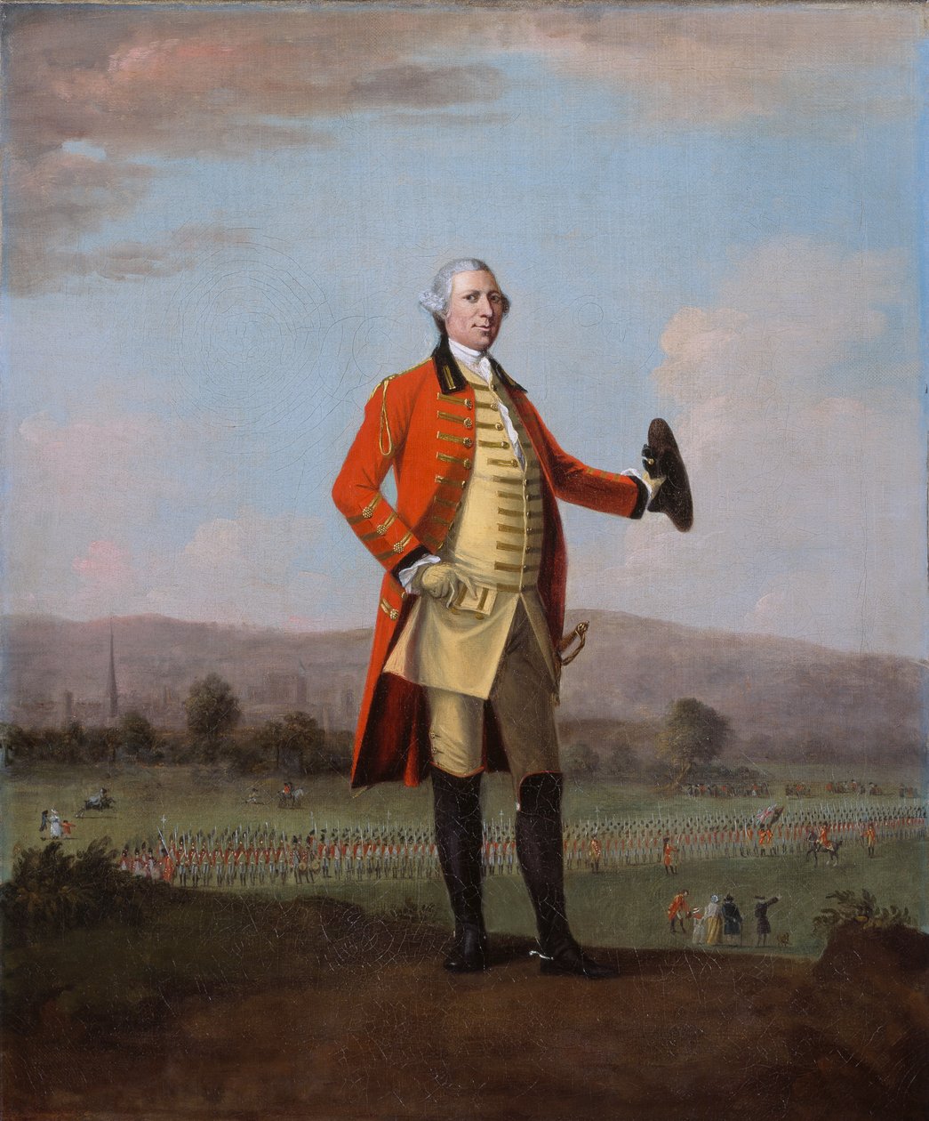 Sir Armine Wodehouse, parlamenti képviselő, ezredének áttekintésén Norwich közelében, 1759 körül alkotó: David Morier