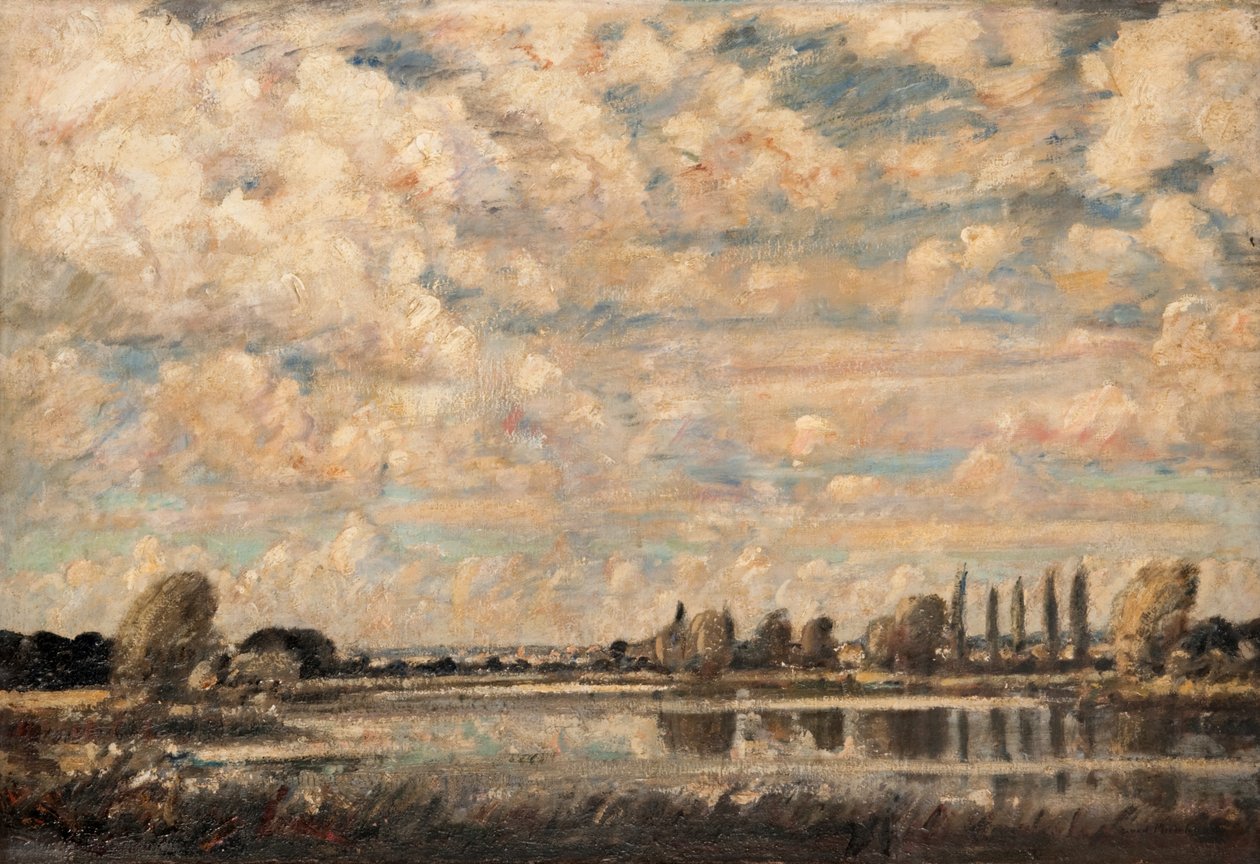 A River Scene (olaj, vászon) alkotó: David Muirhead
