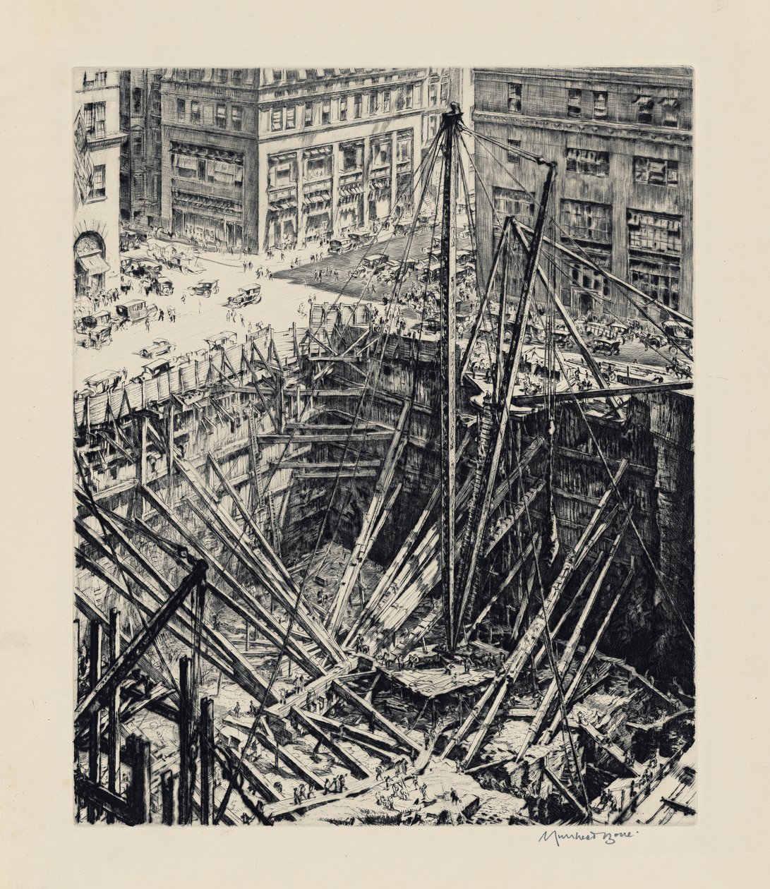 Egy manhattani ásatás alkotó: David Muirhead Bone