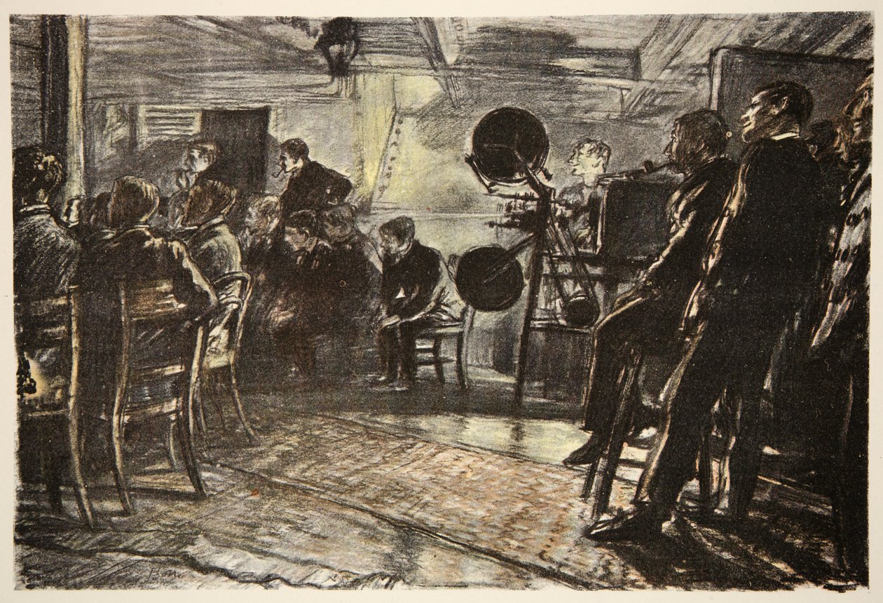 Mozi egy csatahajón, illusztráció a 