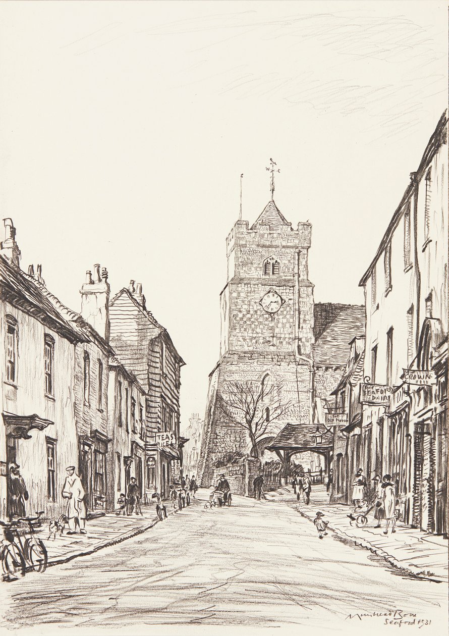 The Old Church, Seaford (ceruza) alkotó: David Muirhead Bone
