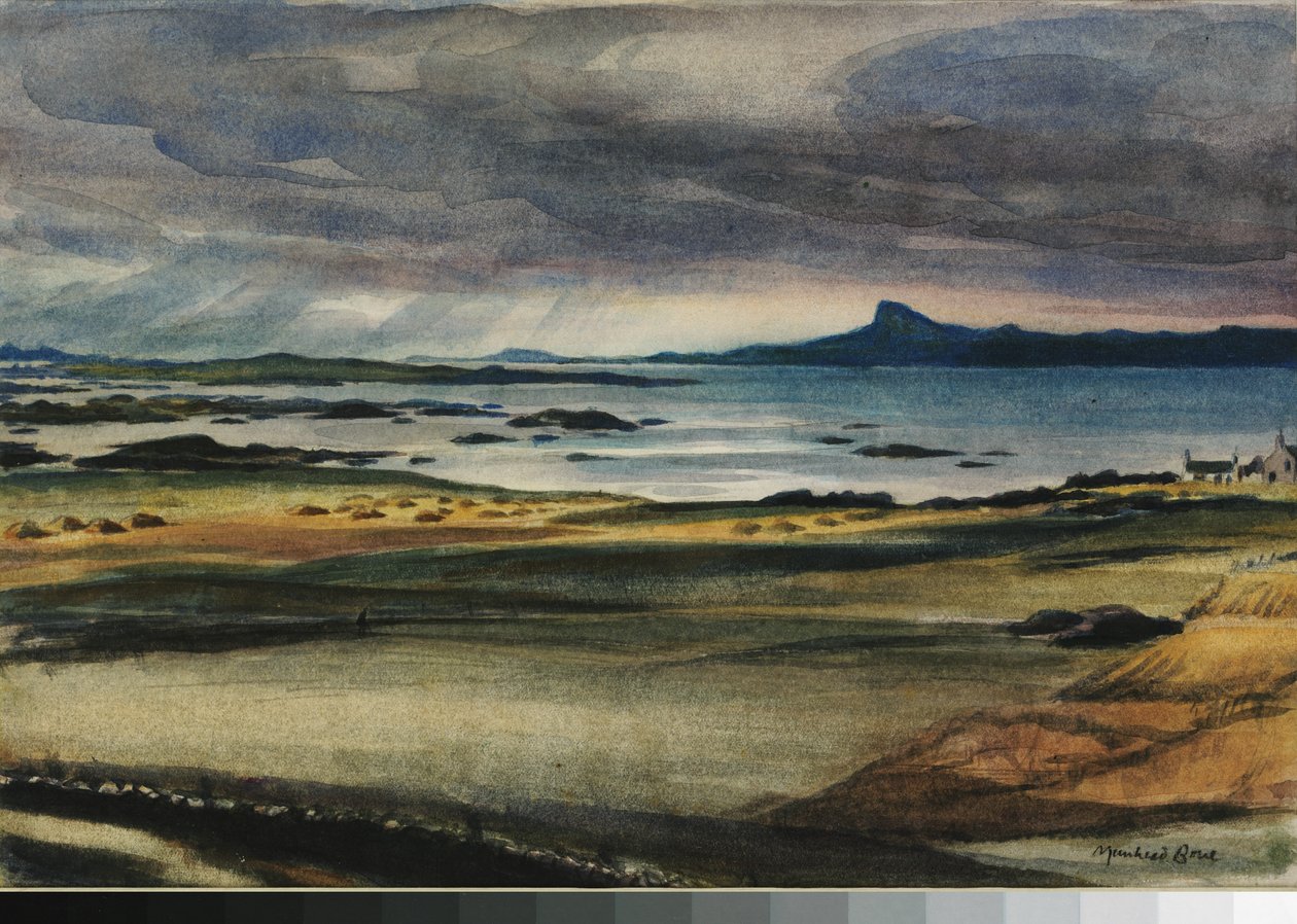 The Scuirr of Eigg (akvarell, papír) alkotó: David Muirhead Bone