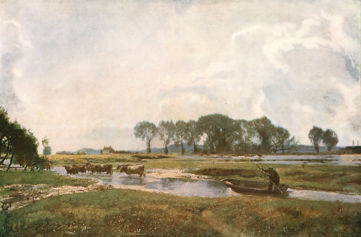 Driving the Cows, Hampshire, 1892, c1930. alkotó: David Murray