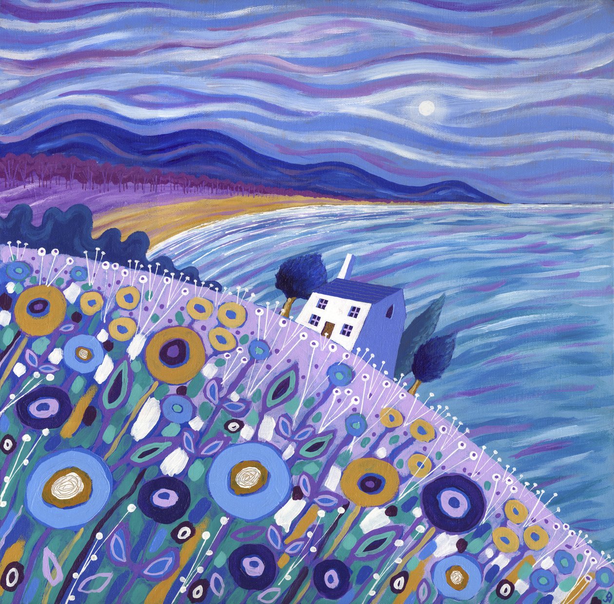 Clifftop Cottage, 2013 (akril, vászon) alkotó: David Newton