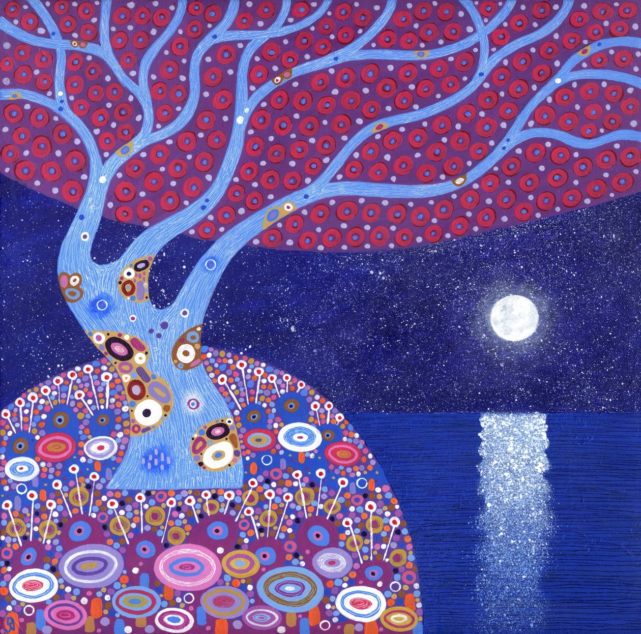 Midnight Moon, 2016 (akril, vászon) alkotó: David Newton