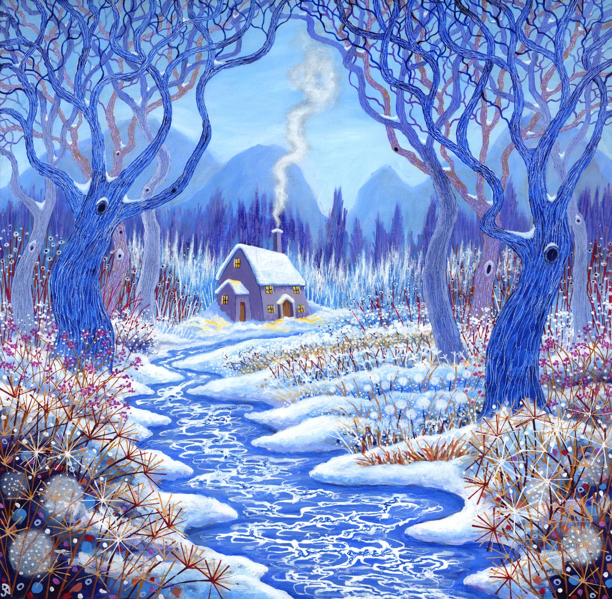 Winterberries, 2017 (akril, vászon) alkotó: David Newton