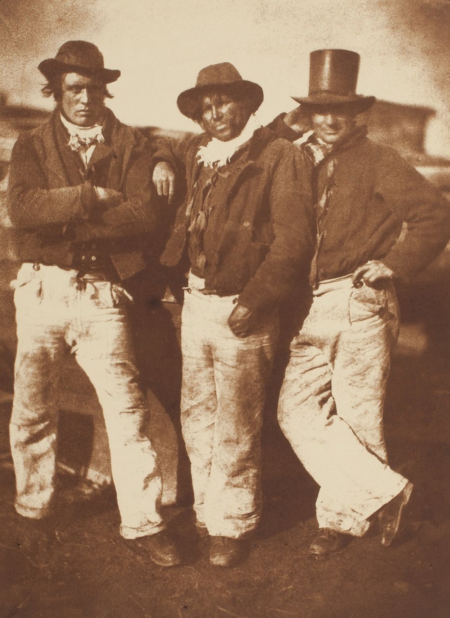Alexander Rutherford, William Ramsay és John Liston, Newhaven, 184347, nyomtatott c. 1916. Alkotók: David Octavius Hill, Robert Adamson, Hill & Adamson. alkotó: Hill and Adamson