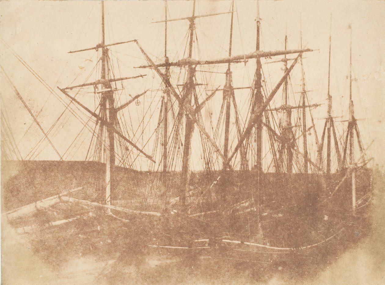 St. Andrews . Hajók a kikötőben, 1843-47. Alkotók: David Octavius Hill, Robert Adamson, Hill & Adamson. alkotó: Hill and Adamson