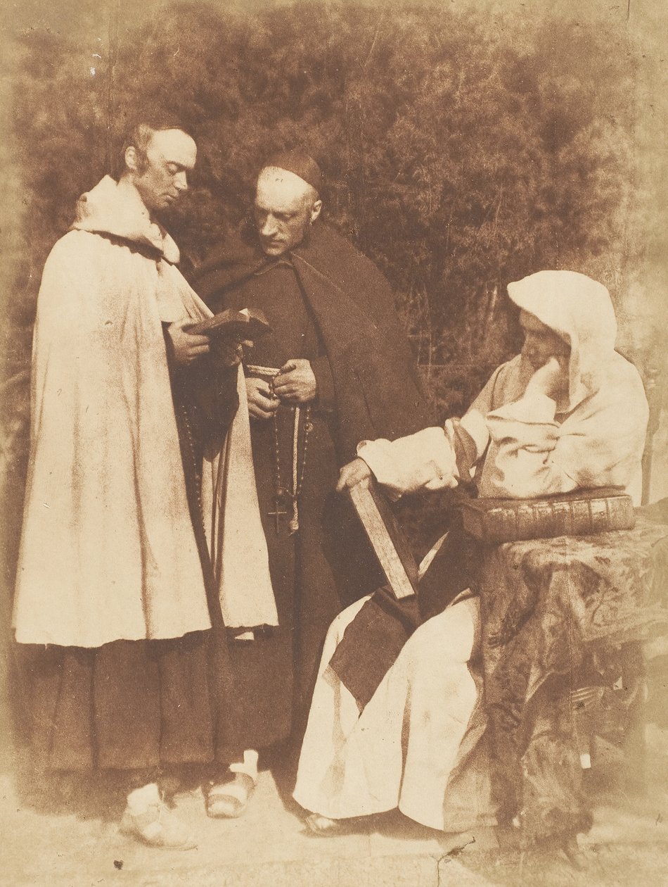 William Borthwick Johnstone, William Leighton Leitch és David Scott mint The Monks of K..., 1843-47. Alkotók: David Octavius Hill, Robert Adamson, Hill & Adamson. alkotó: Hill and Adamson