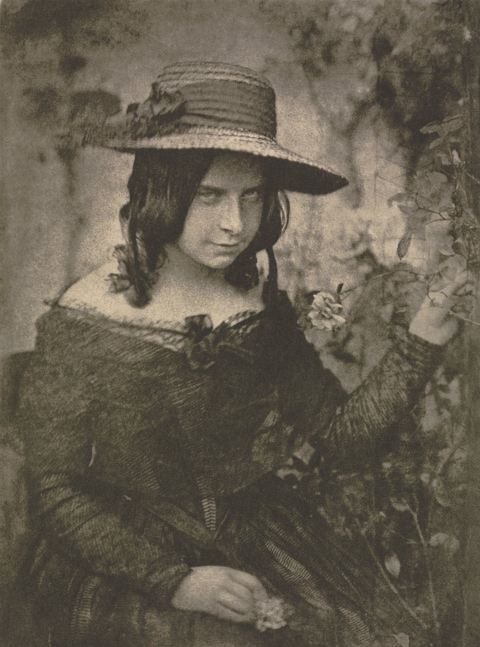 Kameramunka: Lány szalmakalapban, 1912. Alkotók: David Octavius Hill, Robert Adamson. alkotó: David Octavius Hill, Robert Adamson